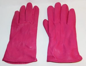 Pink Wilson Leather Women's Gloves Deep Pink Black Lining Large L - Never Worn - Picture 1 of 4