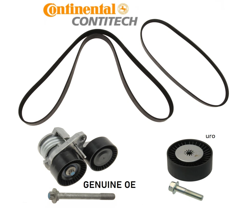 Tensor de correa OE y kit de correa de transmisión OEM + polea loca para BMW X5 3.0 07-10 Foto 1 de 1