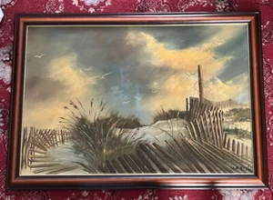 Large Framed Original Oil Painting Of A Coastal Scene (signed) 101x70cm - Picture 1 of 4
