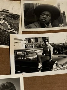 Vintage coole schwarze Damen Fotos Auto Schirme Hut - Bild 1 von 2