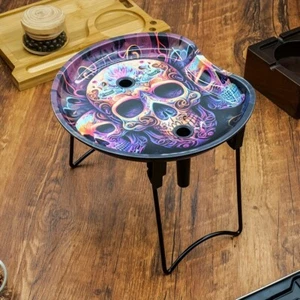 Metal Rolling Tray Cone Loader Set, Tinplate Foldable Bean Style Stand Rolling - Picture 1 of 9