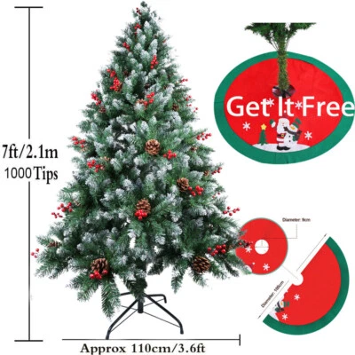 Artificial Green Christmas Tree With Metal Stand Xmas Tree Home Holiday Decor - Image 1 of 4