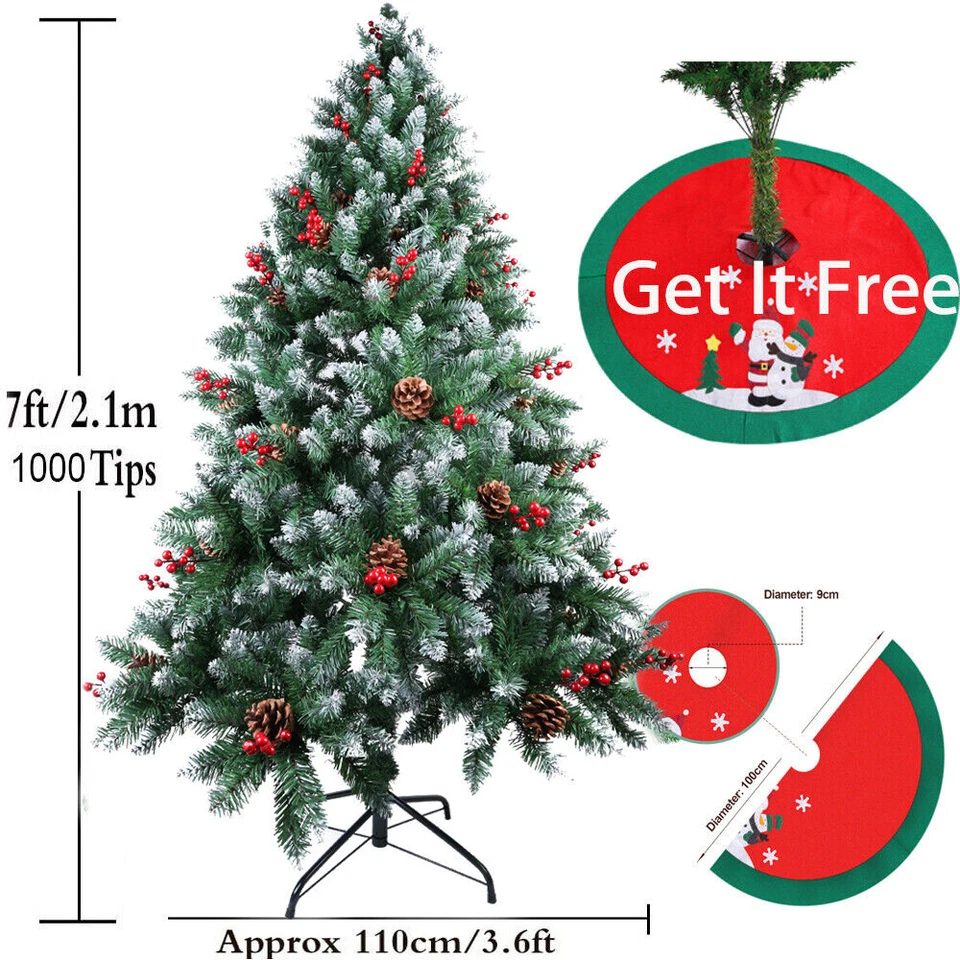 Artificial Green Christmas Tree With Metal Stand Xmas Tree Home Holiday Decor - Image 1 of 4