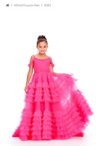 Ashley Lauren Girls Hot Pink Pageant Dress 💕 Size 4 (street size7/8) - Picture 1 of 4