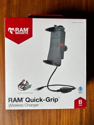 RAM mount motorcycle phone holder, wireless charger (New, open box) - Image 1 of 4