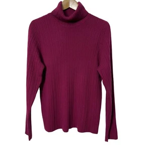 Halston Women Merino Wool Sweater Size XS Pink Turtleneck Business Casual Office - Picture 1 of 4