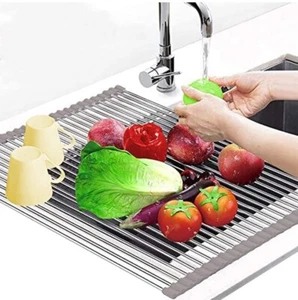 Estante estante estante para desagüe de platos utensilio cubiertos cocina acero inoxidable tazón de secado - Imagen 1 de 7