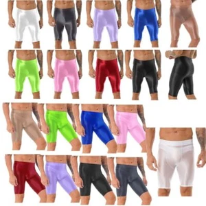 Pantaloncini corti uomo a compressione lucidi fondo stretto leggings fondo allenamento - Foto 1 di 121