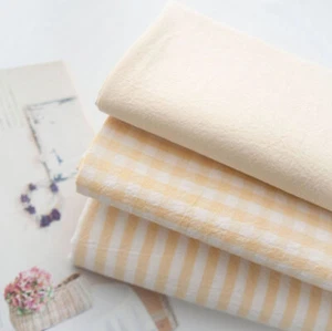 160cm Solid Check Stripe Yellow Bio-washing Fabric made in Korea by the Yard - Picture 1 of 10