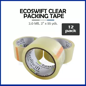 12 ROLLEN EcoSwift Karton Box Versiegelung Verpackung Packband 2,0 mil 2" x 165 Fuß - Bild 1 von 6