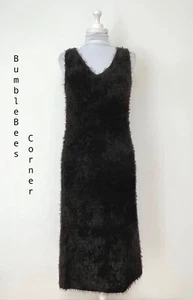 ZARA Midikleid KUNSTFELL schwarz FLAUSCHIGER STRICK Etuikleid M Kleid Neu mit Etikett 1131/276 - Bild 1 von 14
