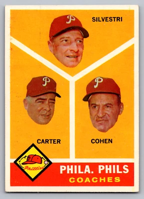 1960 TOPPS #466 DICK CARTER/ANDY COHEN/KEN SILVESTRI PHILLIES - Image 1 of 3