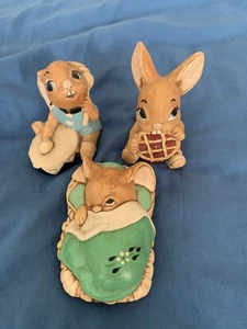 3 Pendelfin Studios Collectables Rabbit Figures - Peeps, Bongo, Picnic Midge - Picture 1 of 4