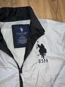U.S Polo Assn. Gray Windbreaker Rain Jacket Size EXTRA LARGE - Picture 1 of 5