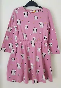 John Lewis Mädchen rosa Eule Jerseykleid Alter 3 7 9 13 neu ohne Etikett - Bild 1 von 3