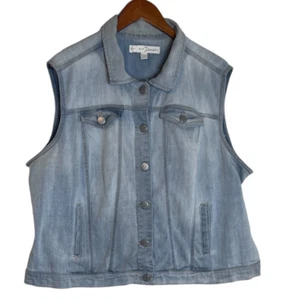 Denim EST. 1946 Women's Denim Vest Button Up Front 18/20W - Picture 1 of 5