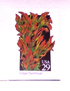 Wildflowers - Indian Paintbrush - 1992 22kt Golden Replica Stamps Gold Flowers - Picture 1 of 4