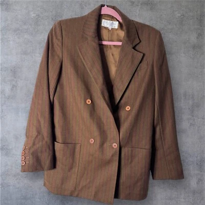 Blazer Christian Dior Separates Vintage Mujer Lana Talla 6 Multicolor Marrón Foto 1 de 4