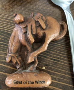 Vtg Figurine Horse High back saddle Bucking Equine Cave Of The Winds CO Souvenir - Picture 1 of 6