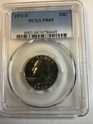 (E2) *** 1971 - S  PR 69 PCGS Washington Quarter *** - Image 1 of 2