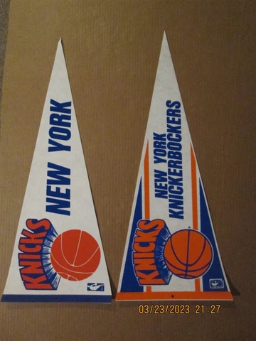 NBA New York Knicks Vintage Circa 1990's Lot of 2 Different Team Logo Pennants Cover