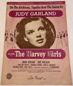 JUDY GARLAND On the Atchison, Topeka & the Santa Fe Harvey Girls Sheet VTG 1934 - Picture 1 of 5