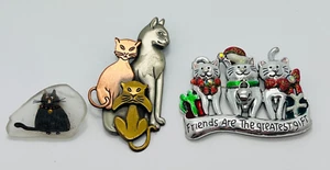 Kitty Katze Lot Freunde sind das beste Geschenk, gemischtes Metall 3 Katzen, Meer Glas bemalt - Bild 1 von 16