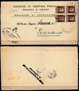 571 - Luogotenenza - 1945 - 30 cent in quartina su documento da Taranto - Imagen 1 de 1