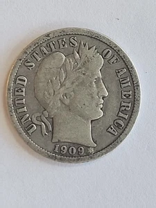 Moneda de diez centavos de barbero fina 1909 - Imagen 1 de 2