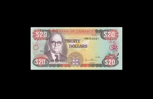 1.2.1995 BANK OF JAMAICA $20 "HR" (( aUNC )) - Picture 1 of 2