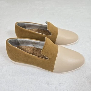 Dooeys | tan recycled vegan suede preppy house loafers shoes | Womens 8.5 - Picture 1 of 5