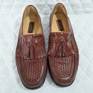 Florsheim Mens Shoes Size 10 D Brown Leather Slip On Tassel Loafers Dress Brazil - Picture 1 of 14