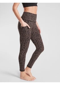 Athleta Leggings Size Small Salutation Stash Pocket Gravel Tight Mineral Brown - Picture 1 of 13