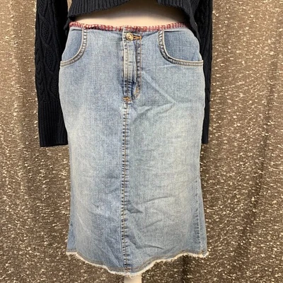 De colección Y2K XOXO Jeans Denim Jean Falda Boho Preppy Junior's 5/6 Foto 1 de 4