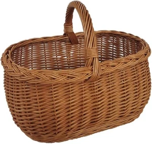 Einkaufskorb aus Weide Pilzkorb Oval Braun 46x32x35 cm - Bild 1 von 1