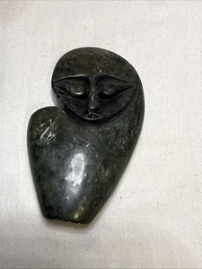 Native Zimbabwe Carved Shona Stone Sculpture /Face 3.75”Tall - Picture 1 of 5