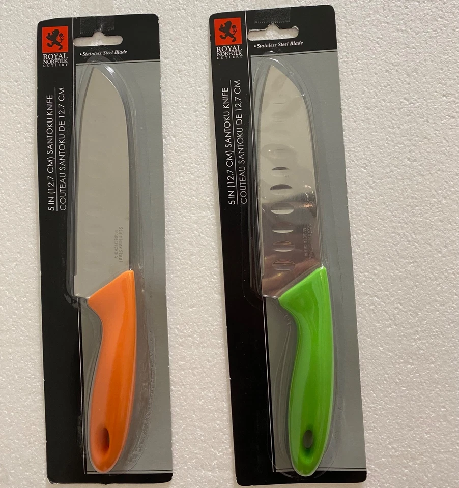 Juego de 2 cuchillos de cocina Royal Norfolk Cutlery Santoku - totalmente nuevos Foto 1 de 1