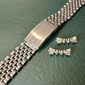 Vintage OMEGA 1502 1036 18mm Beads Of Rice Bracelet 570 Endlinks For 168.005 - Picture 1 of 9