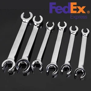 6-19mm Wrench Set 6 Point Chrome Vanadium Steel Metric Flared Nut Spanner Kit US - Picture 1 of 12