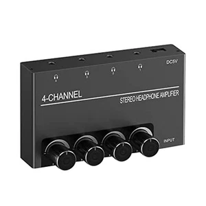 4 Channel Headphone Amplifier Stereo Audio , Headphone Splitter with 4 36436 - Picture 1 of 6