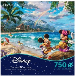 Ceaco Disney Thomas Kinkade: Mickey And Minnie Hawaii Puzzle - 750 Piece - New - Picture 1 of 1