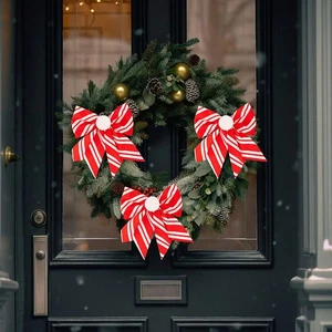 3 Stück Christbaumspitze Schleife Übergröße rote Schleife & neue Streifen Pfefferminz S3H0 - Bild 1 von 20