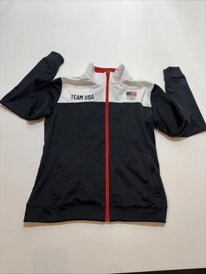 EQUIPO EE. UU. Equipo Ropa Juegos Olímpicos Rojo/Blanco/Negro Poliéster Cremallera CHAQUETA DE PISTA MUJER Foto 1 de 4