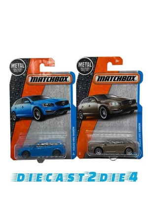 New/Sealed 2017 Release Matchbox Lot of 2 VOLVO V60 WAGON blue & brown Free Ship - Image 1 of 4