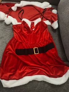 XXL Damen Sexy Dessous Weihnachten Rot Weihnachtsmann Kostüm Outfit Nachtwäsche Neu - Bild 1 von 15