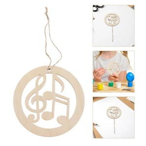  10 pezzi fette di note musicali in legno - note musicali non dipinte artigianali vuote - Diy Natural - Foto 1 di 12