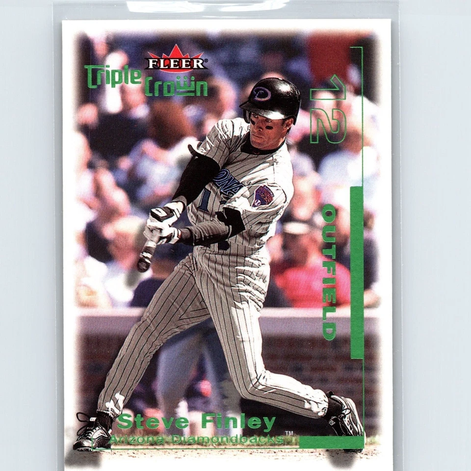 2001 Fleer Triple Crown - Steve Finley #86 - Green #/96 - Arizona Diamondbacks - Image 1 of 2