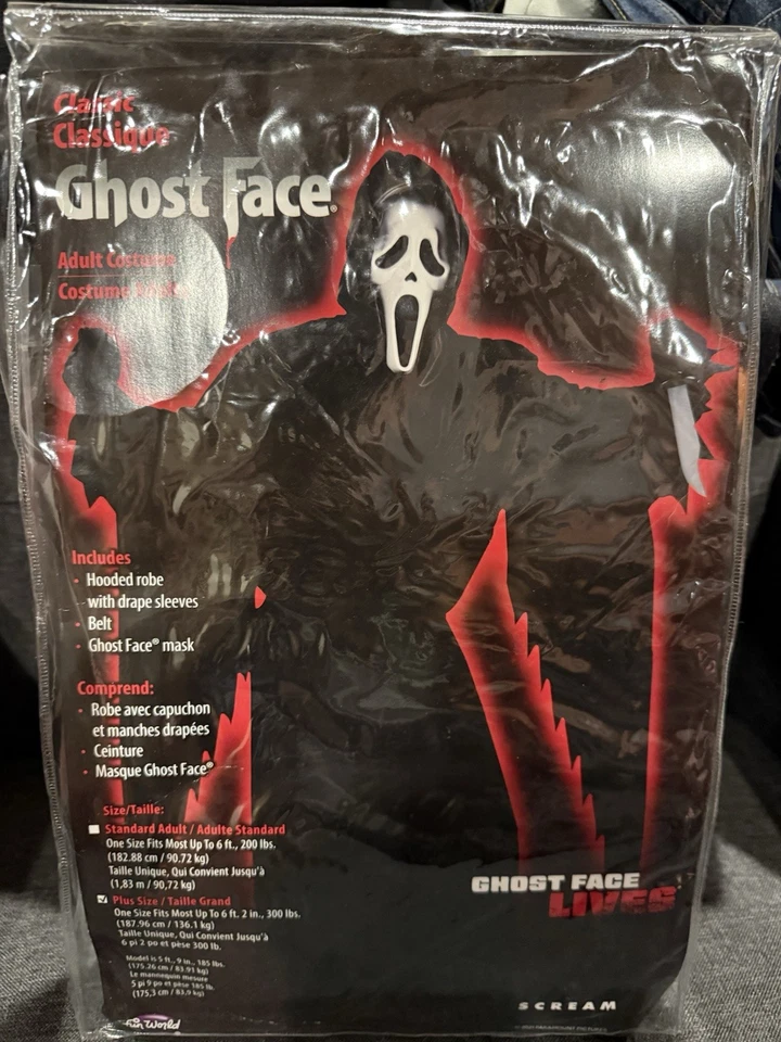 Disfraz de cara de fantasma talla única para la mayoría de las tallas grandes Foto 1 de 1