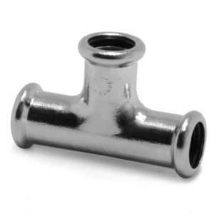 PEGLER VSH XPress 38711 S24CP/7130, Equal Tee, Press Fit , Chrome, Pack of 10 - Picture 1 of 4