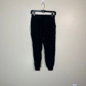 James Perse Joggers Womens 0 XS Black Pants Drawsting Standard Casual - Picture 1 of 5